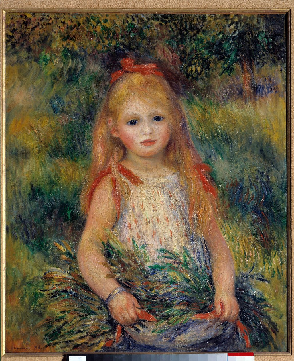 Liten pike med løvet Maleri av Pierre Auguste Renoir (1841-1919) 1888, 65 × 54 cm. São Paulo, kunstmuseum av Pierre Auguste Renoir