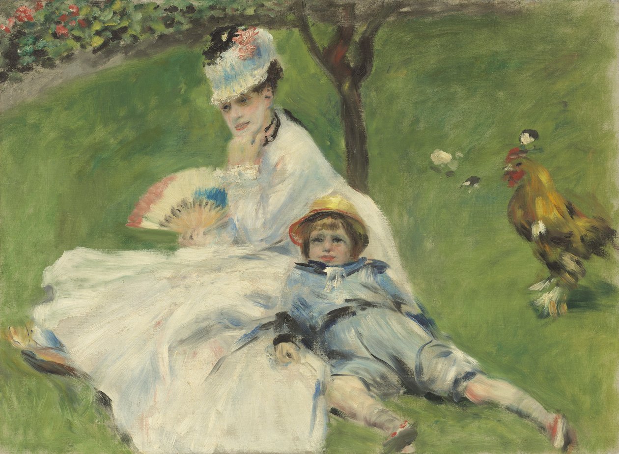 Madame Monet og hennes sønn, 1874 av Pierre Auguste Renoir