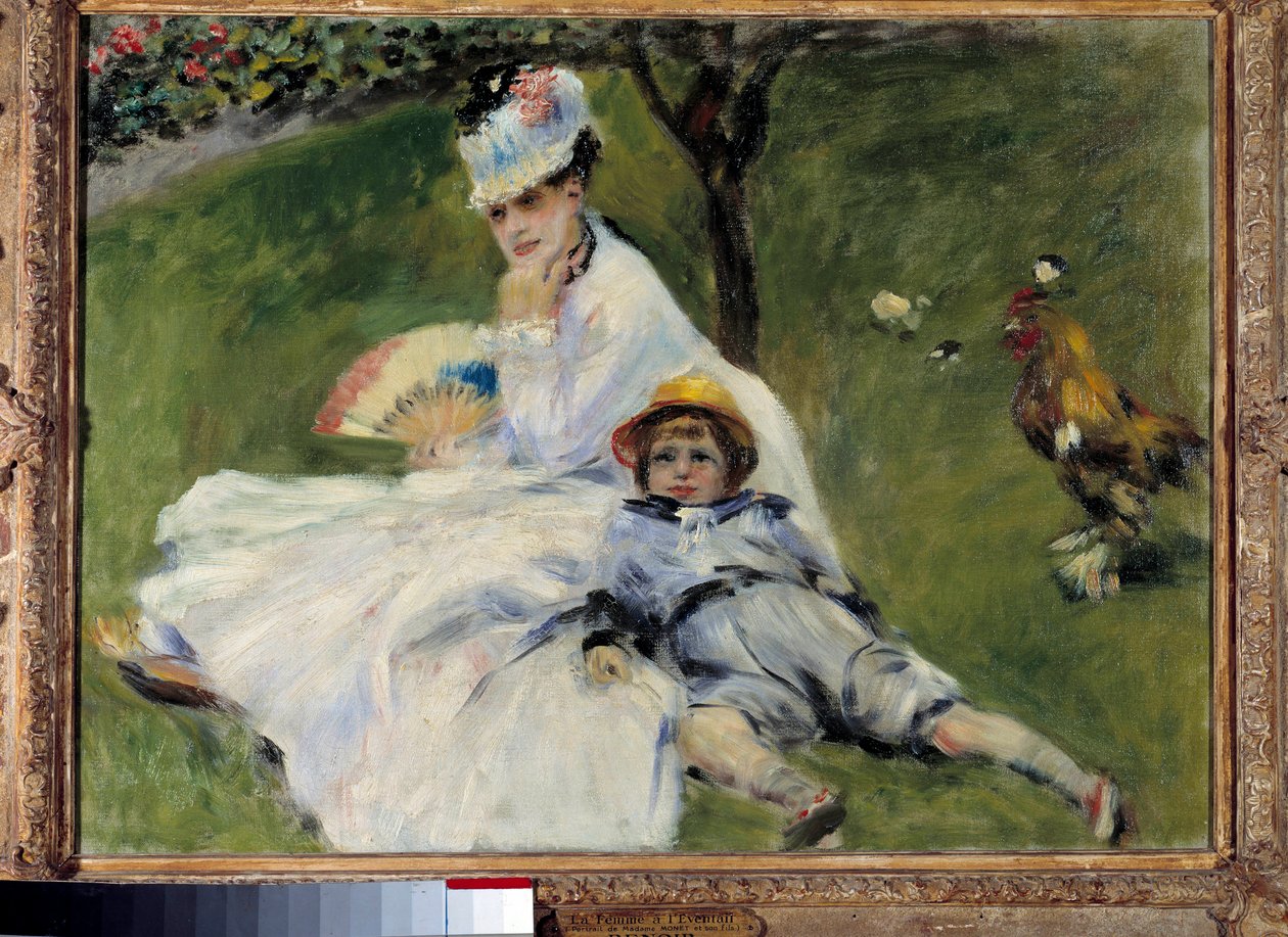 Madame Monet og sønnen hennes, i hagen på Argenteuil av Pierre Auguste Renoir