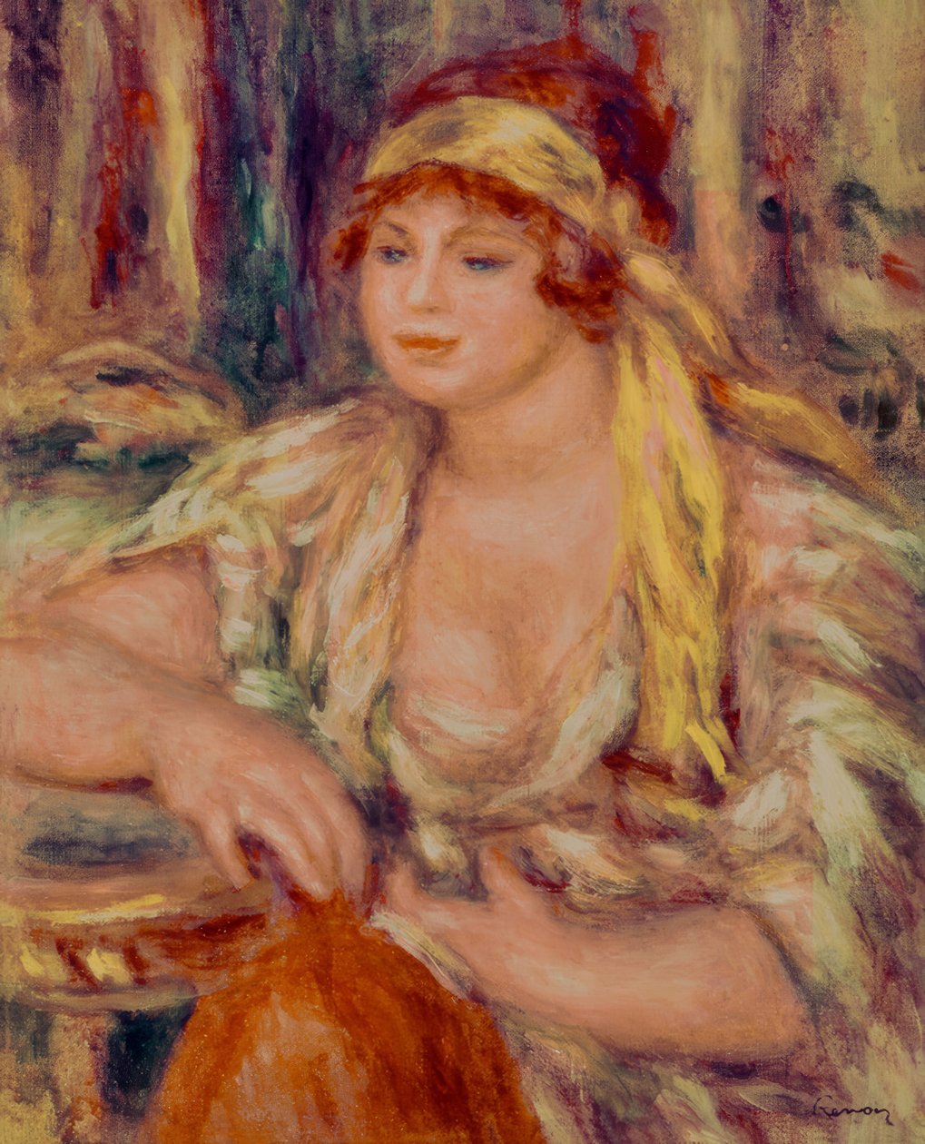 Madame Renoir i den gule turbanen av Pierre Auguste Renoir