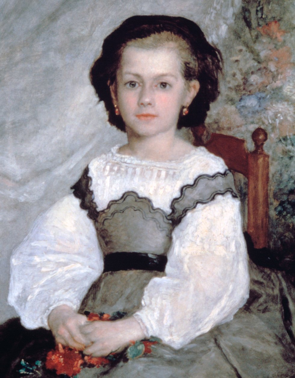 Mademoiselle Romaine Lacaux, detalj, 1864 av Pierre Auguste Renoir