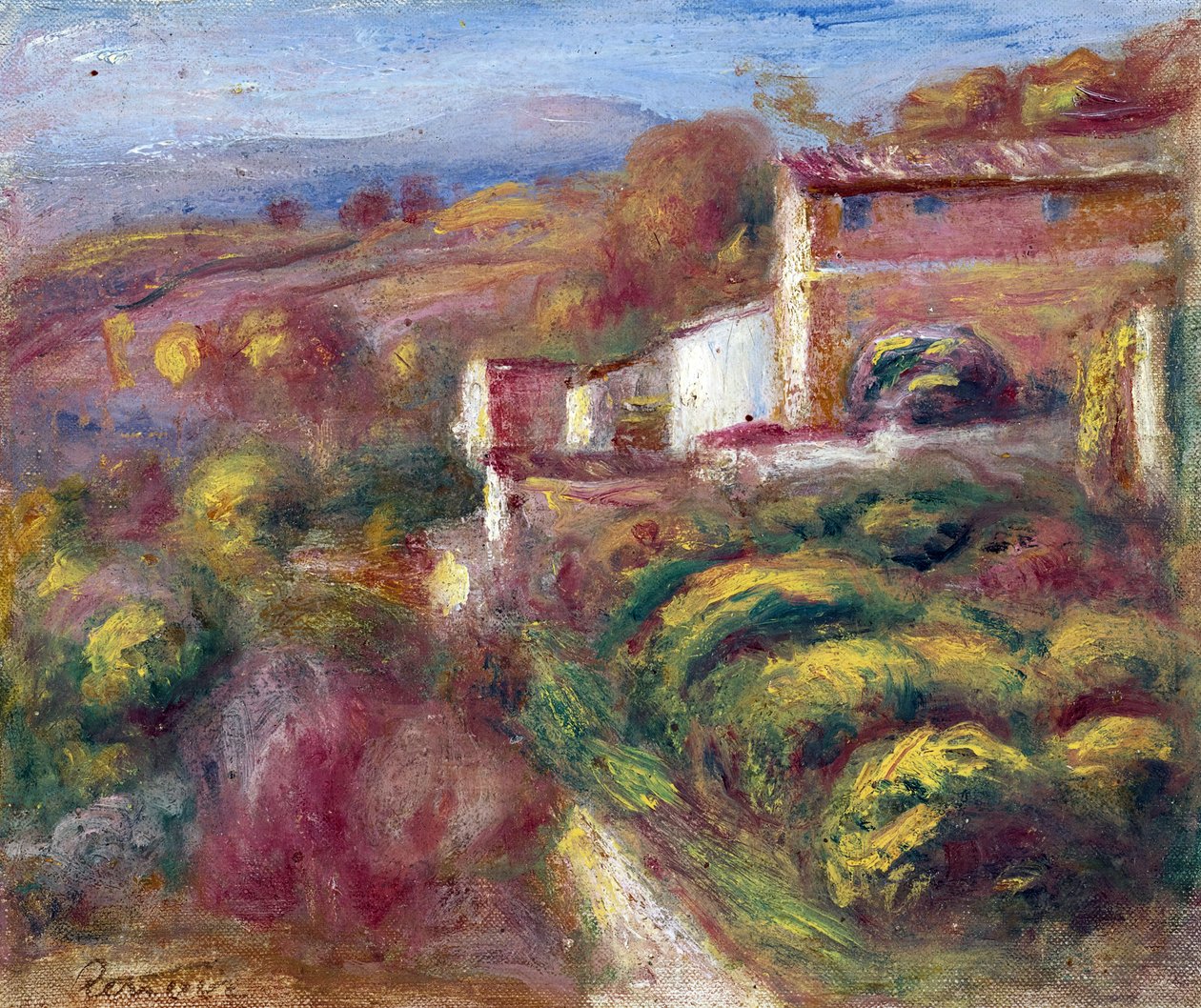 Postkontor (Cagnes sur mer) - Maleri av Pierre Auguste Renoir (1841-1919), - Olje på lerret av Pierre Auguste Renoir