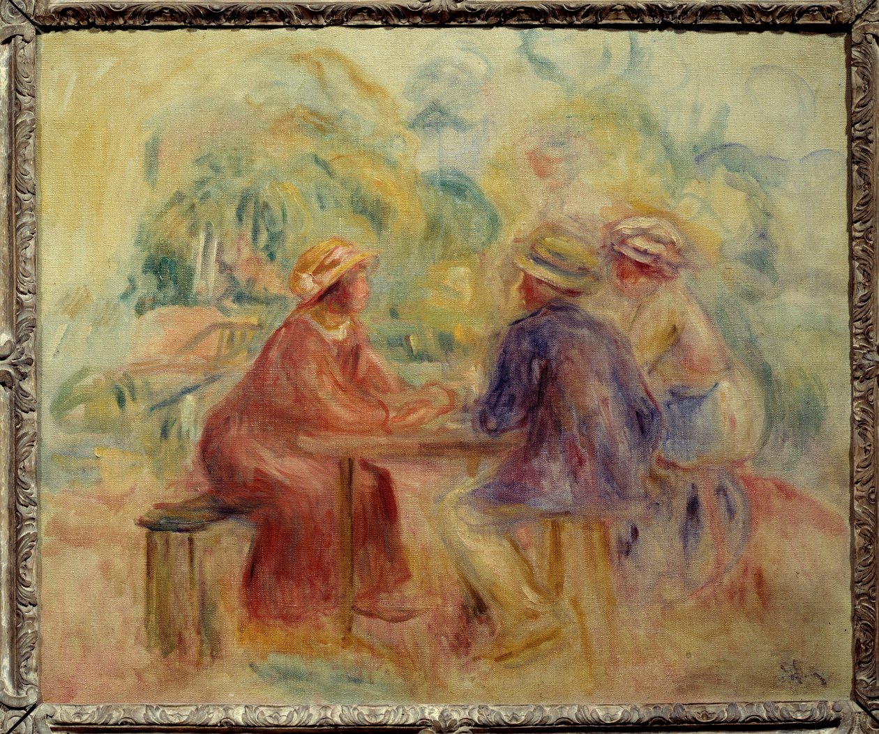 Møte i hagen Maleri av Auguste Renoir (1841-1919) 20. århundre søn. 0,55x0,65 m Paris, Musee d