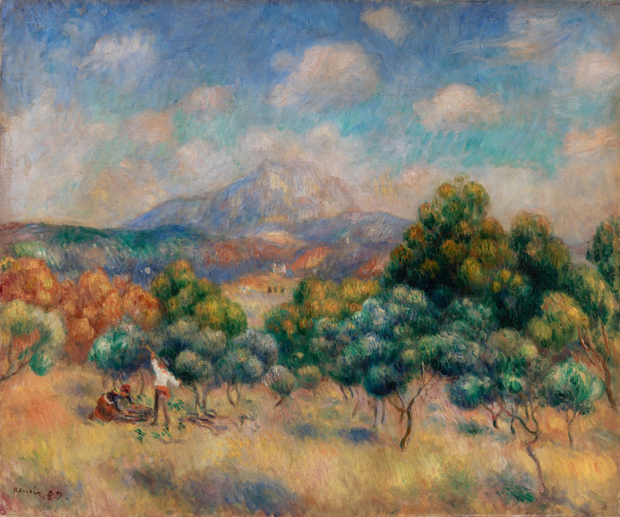 Sainte-Victoire-fjellet (landskap) av Pierre Auguste Renoir