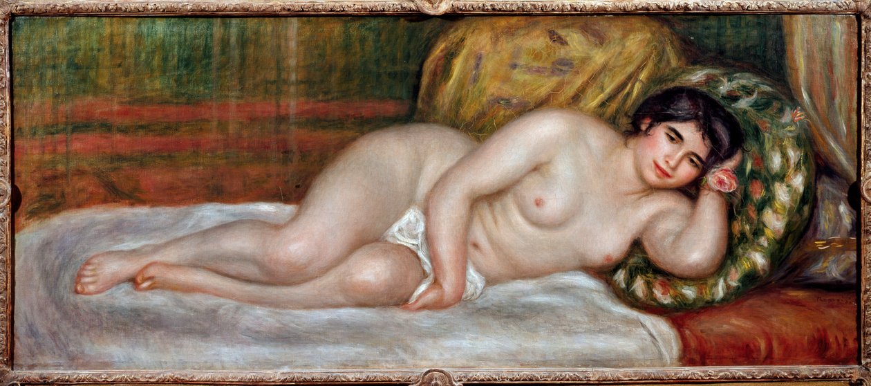 Naken Woman Couchee (Gabrielle) av Pierre Auguste Renoir