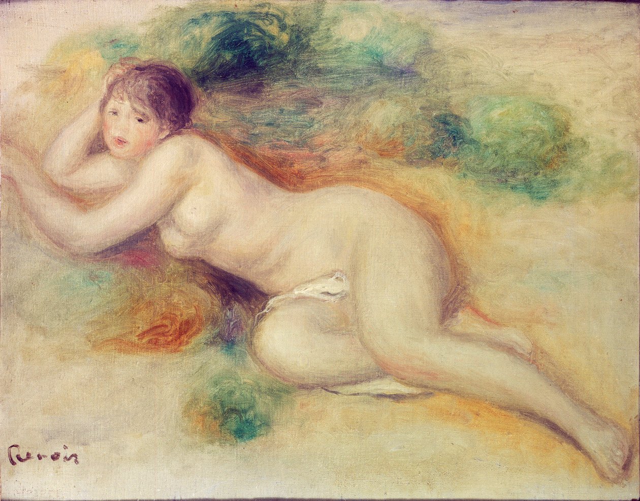 Nakenfigur av en jente, 1880-1889 av Pierre Auguste Renoir