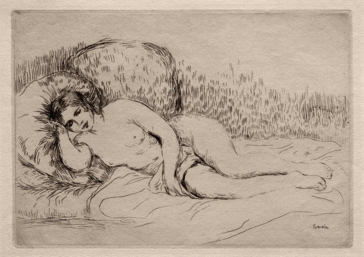 Naken kvinne liggende av Pierre Auguste Renoir
