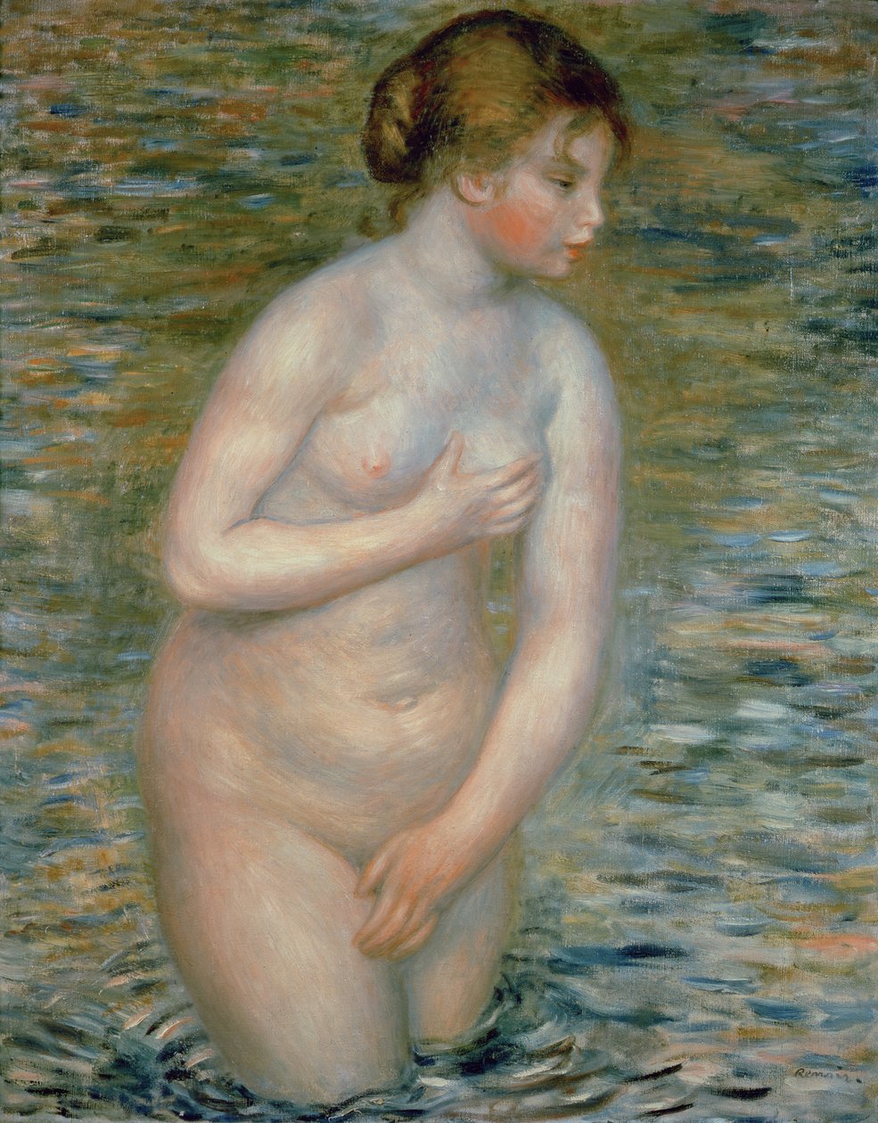 Naken i vannet, 1888 av Pierre Auguste Renoir