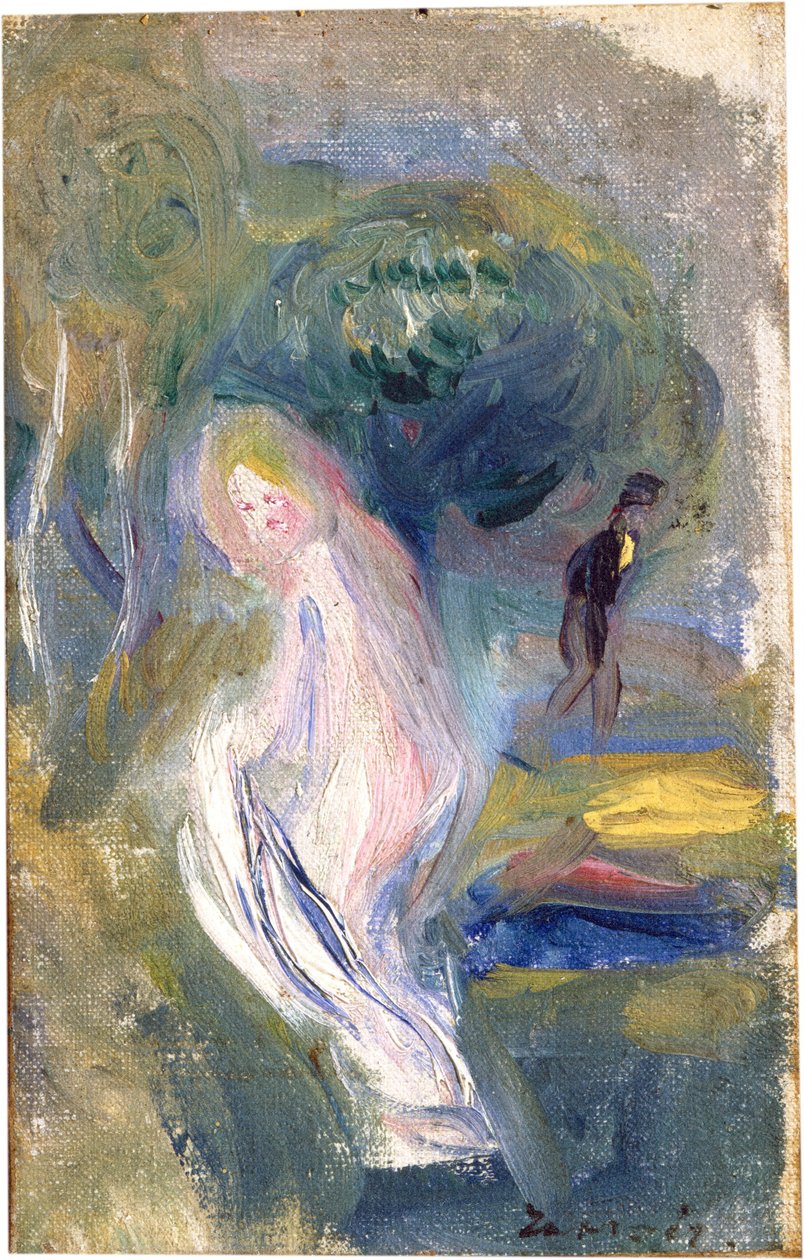 Naken med figur i bakgrunnen, ca. 1882. av Pierre Auguste Renoir