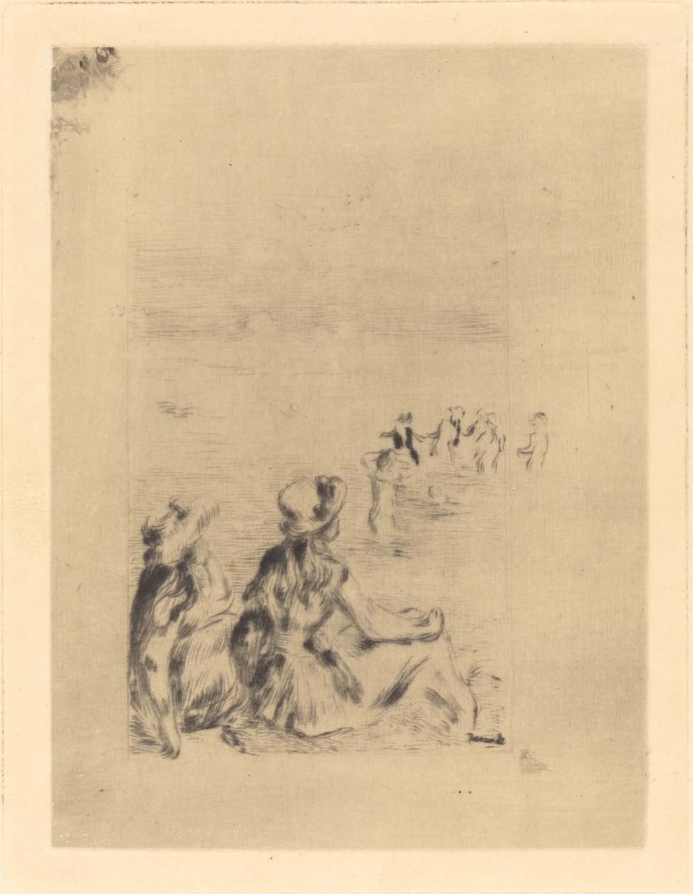 På stranden - Ved Berneval Sur la plage - en Berneval, 1892. av Pierre Auguste Renoir
