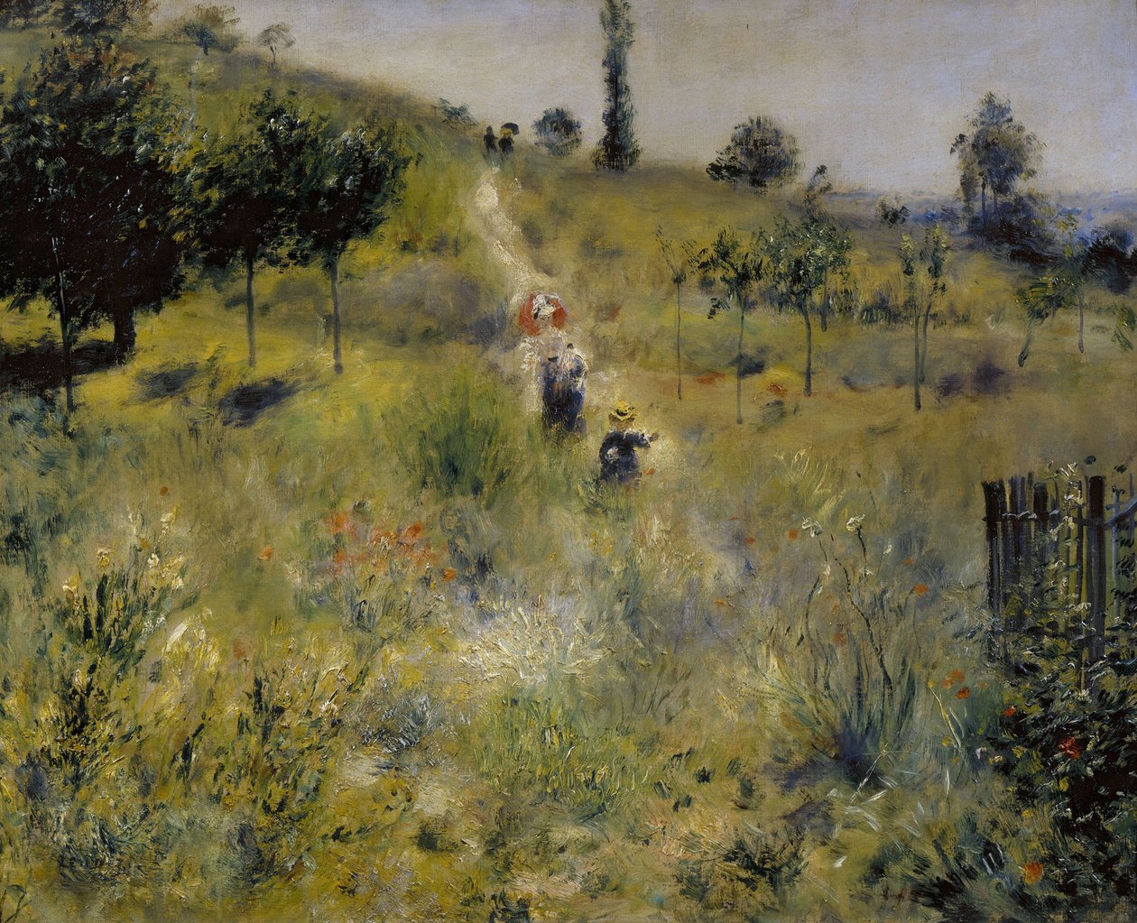 Sti som fører gjennom høyt gress av Pierre Auguste Renoir