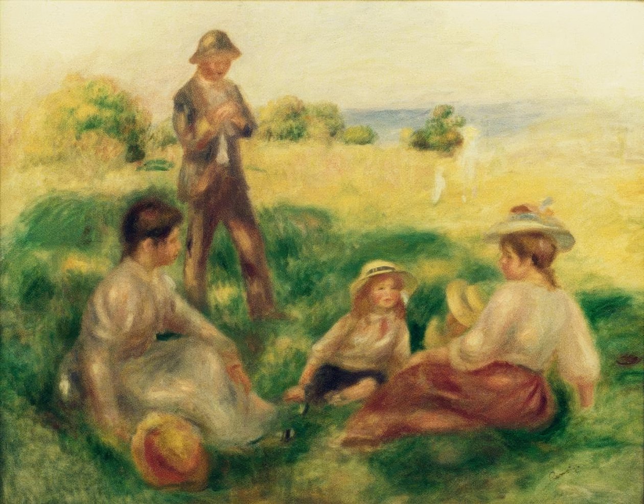 Landskap i Berneval med figurer av Pierre Auguste Renoir