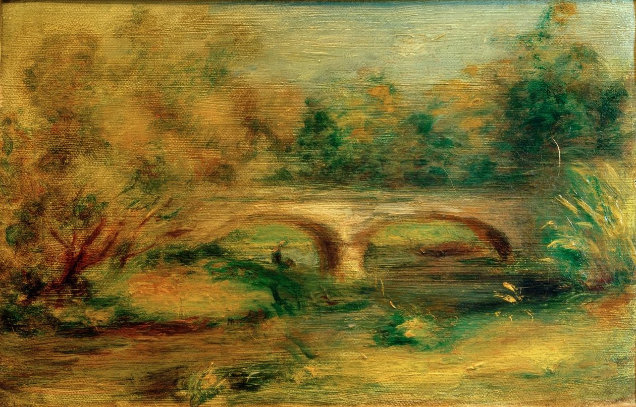 Landskap med bro av Pierre Auguste Renoir