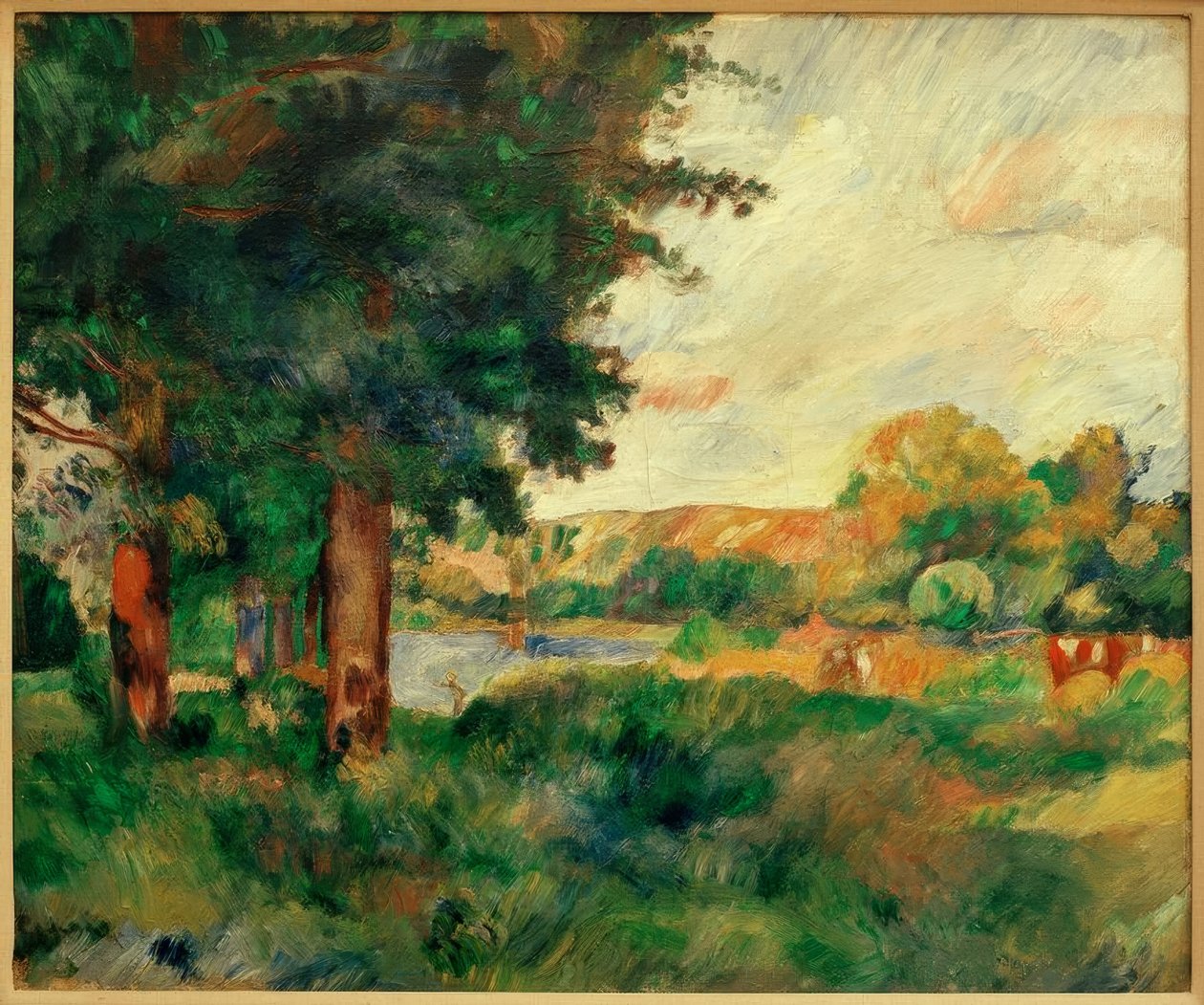 Ile de France landskap med høye trær av Pierre Auguste Renoir