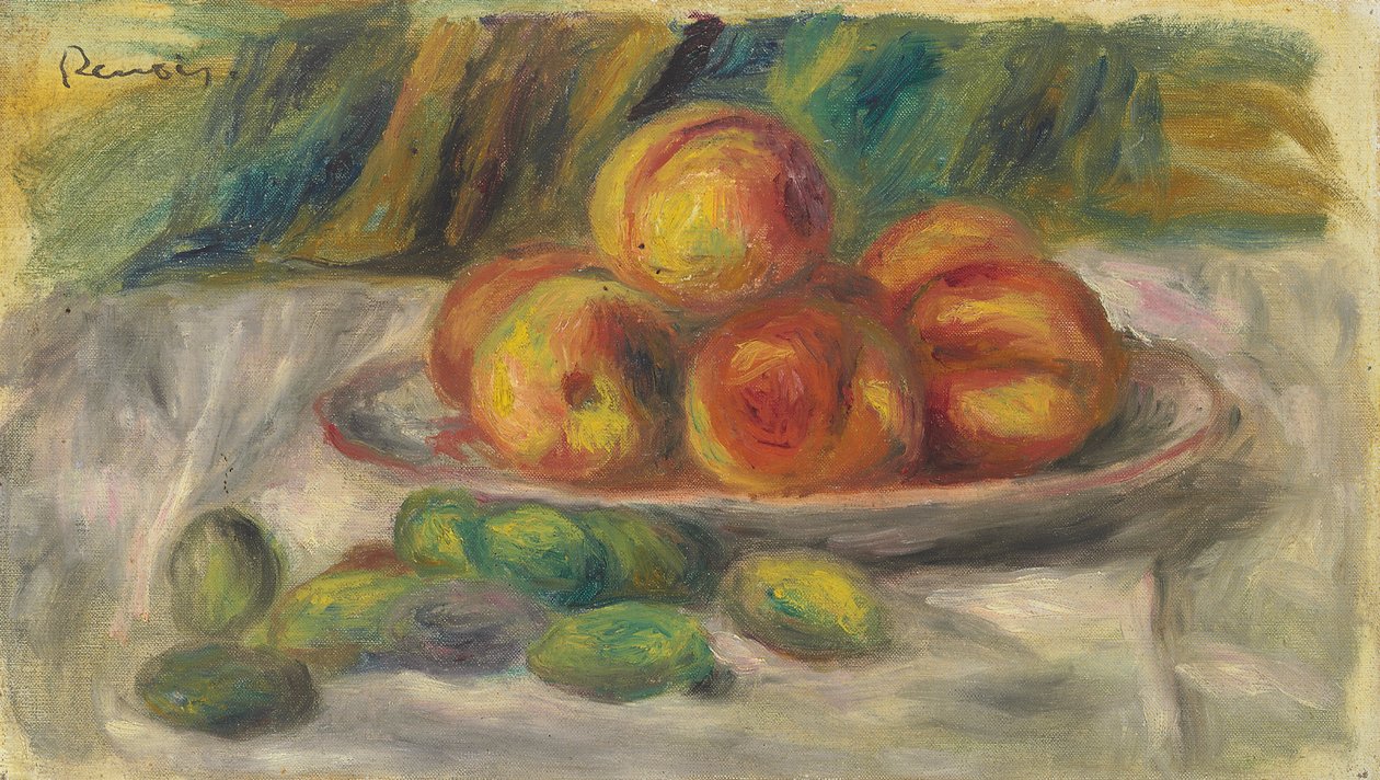 Fersken og mandler av Pierre Auguste Renoir