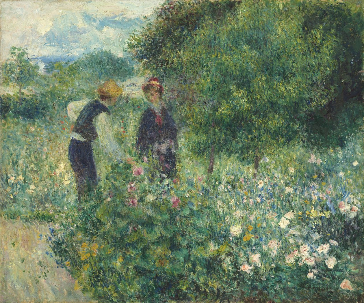 Plukke blomster av Pierre-Auguste Renoir