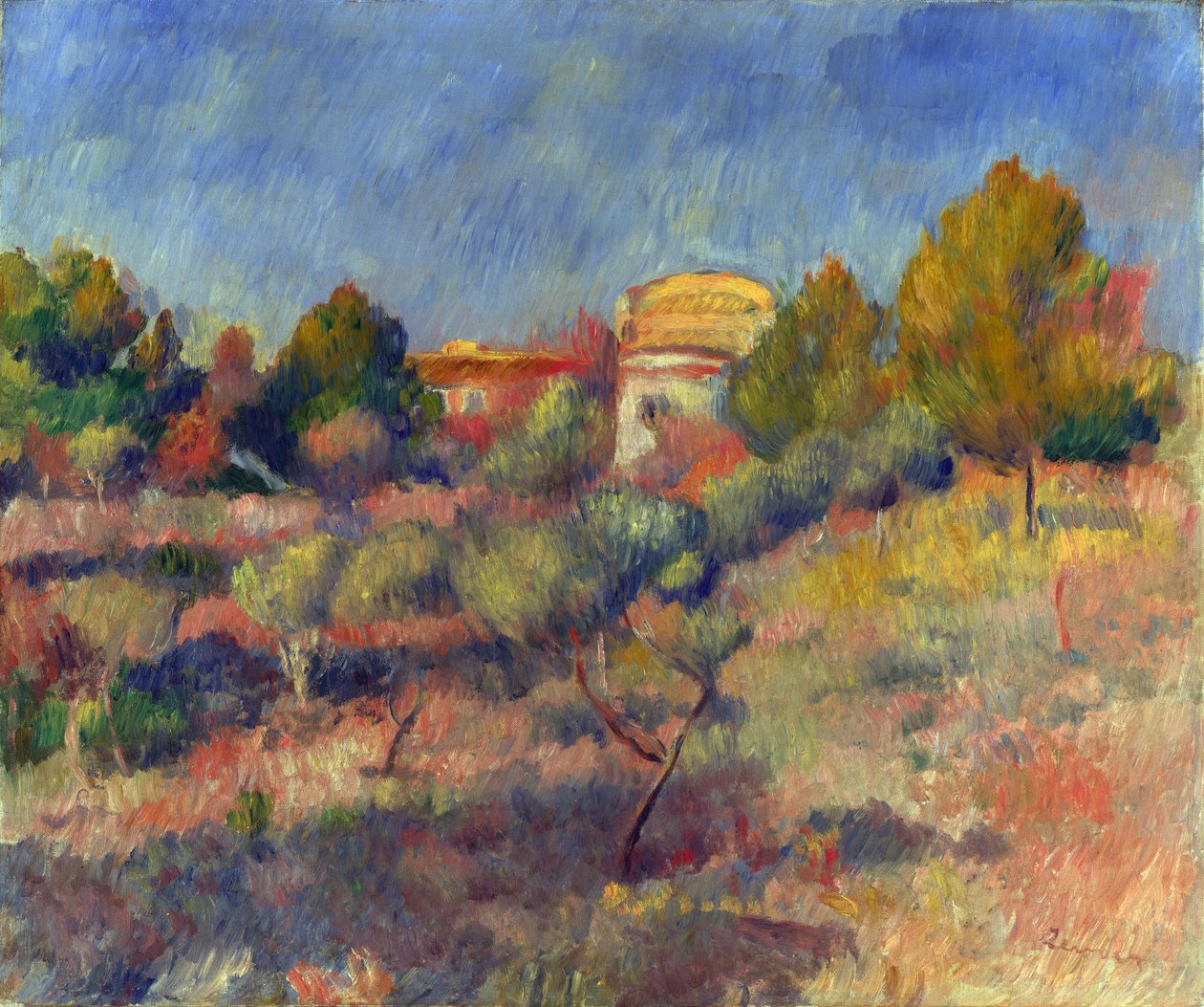 Pigeonnier (colombier) a Bellevue (Pigeon Coop at Bellevue) - Olje på lerret av Pierre Auguste Renoir (1841-1919) Privat samling av Pierre Auguste Renoir