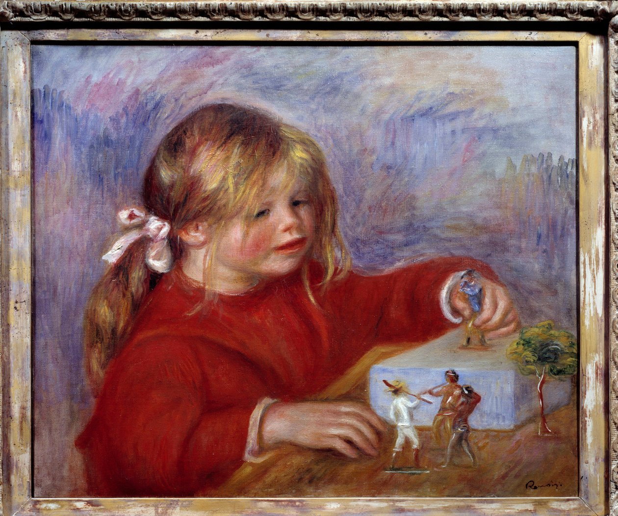 Portrett av Claude Renoir barn som leker. Maleri av Pierre Auguste Renoir (1841-1919) av Pierre Auguste Renoir
