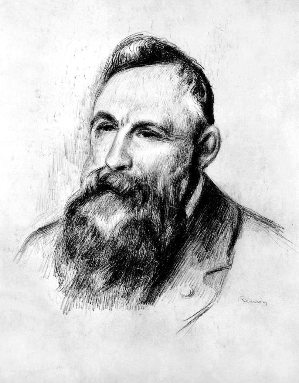 Portrett av den franske billedhuggeren Auguste Rodin, ca. 1914 av Pierre Auguste Renoir