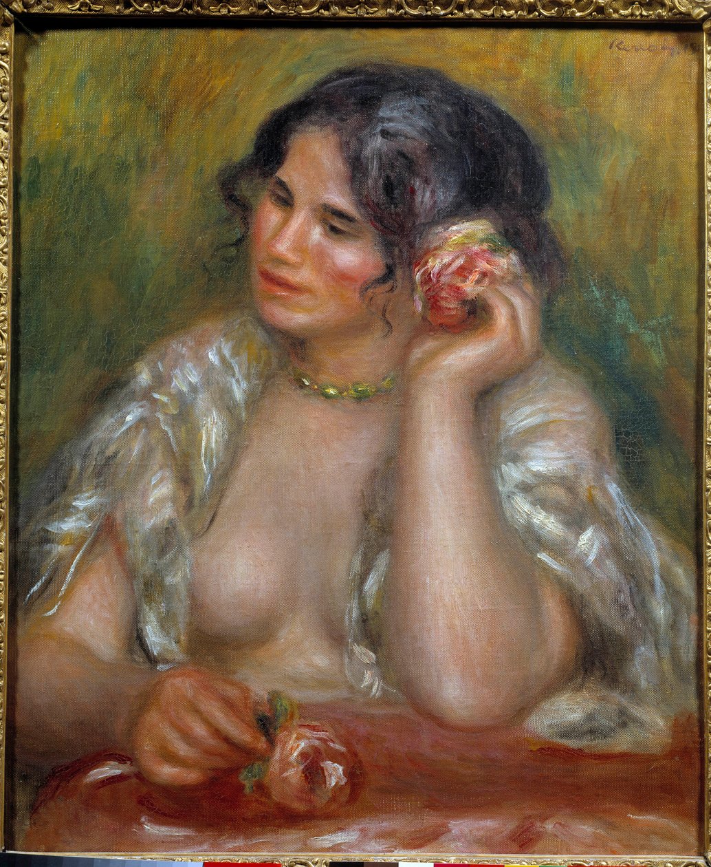 Portrett av Gabrielle med en rose (1878 - 1959). Maleri av Pierre Auguste Renoir (1841-1919) av Pierre Auguste Renoir