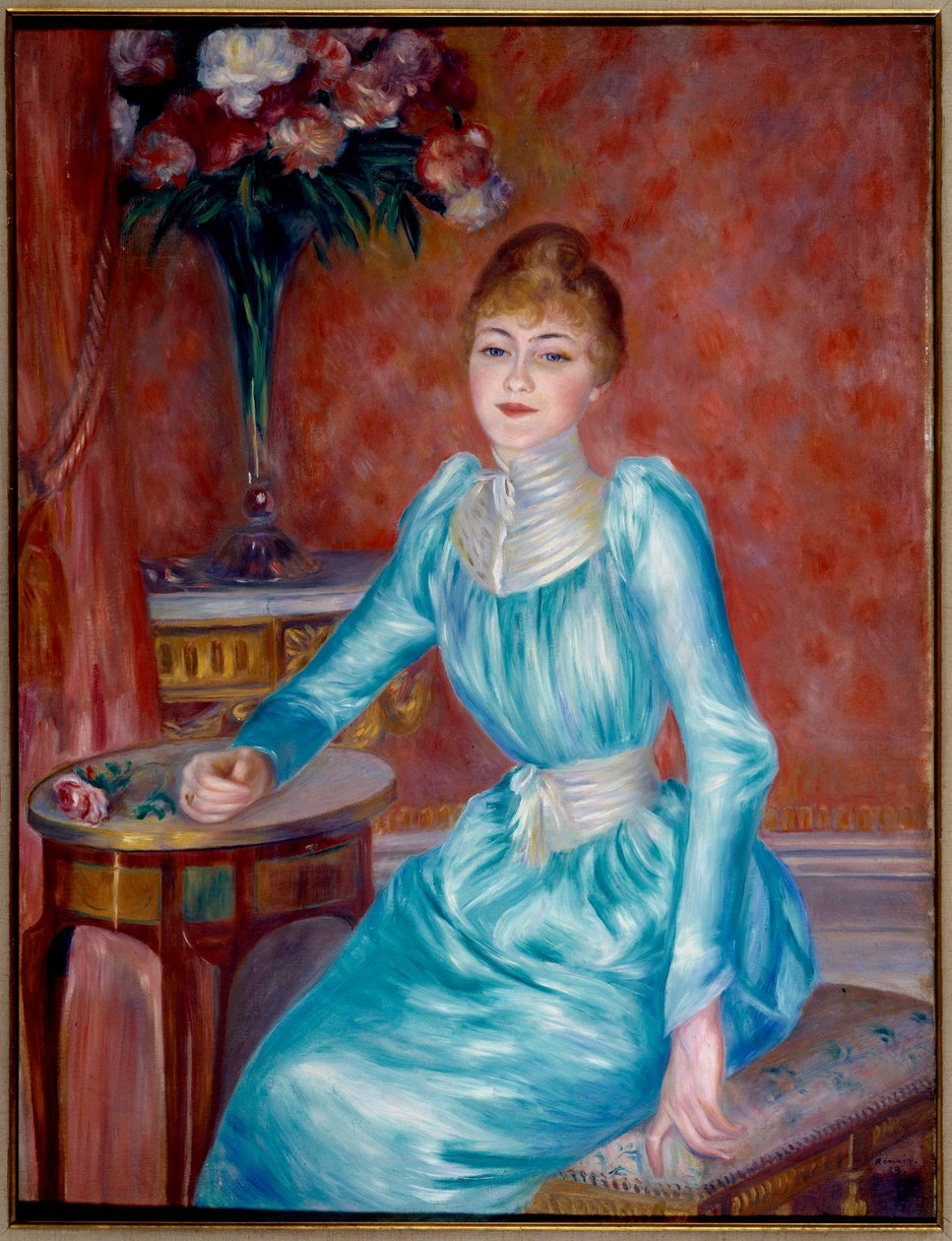 Portrett av Madame de Bonnieres. Henriette de Bonnieres (1854-1906), kone til romanforfatteren og kritikeren til Figaro Robert de Bonnieres (1850-1905). Maleri av Pierre Auguste Renoir (1841-1919) 1889 søn. 1,17x0,89 m Paris, Musee du Petro Palais av Pierre Auguste Renoir
