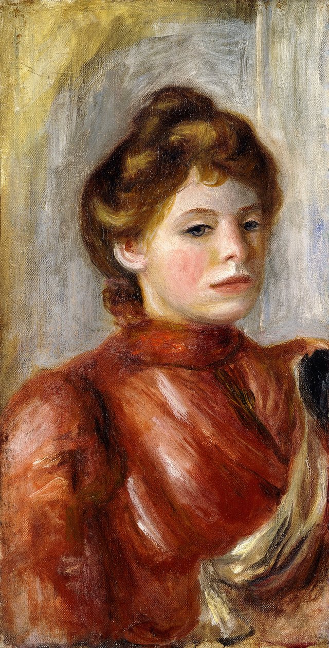 Portrett av kvinne; Portrett av en kvinne, 1891-1892 av Pierre Auguste Renoir
