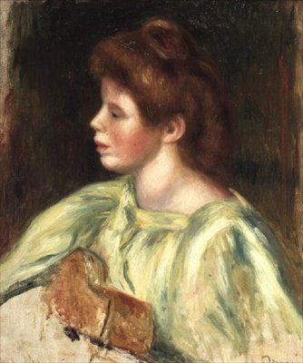 Portrett av en kvinne som spiller gitar av Pierre Auguste Renoir