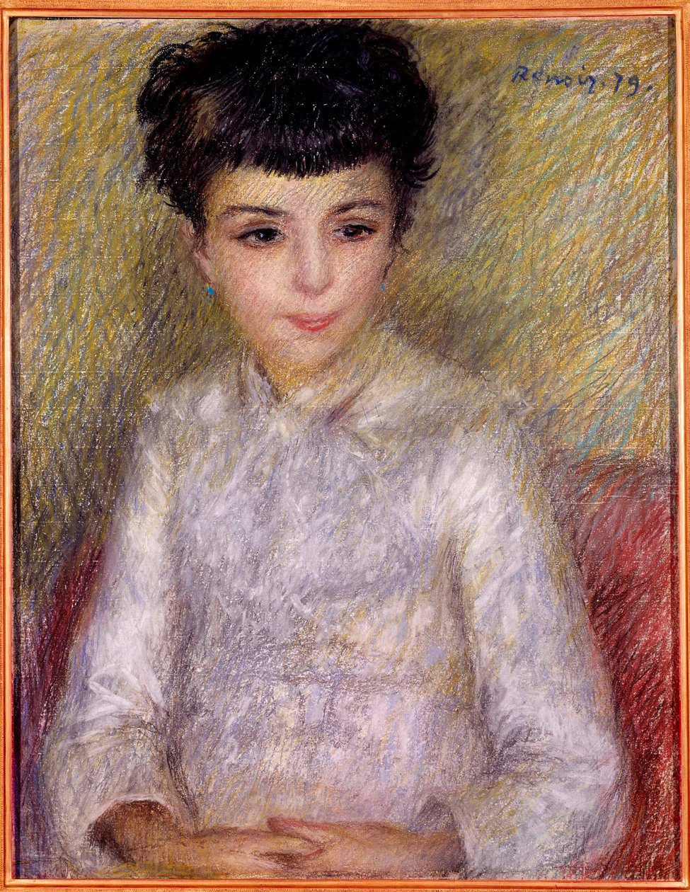 Portrett av en ung jente. Maleri av Pierre Auguste Renoir (1841-1919) av Pierre Auguste Renoir