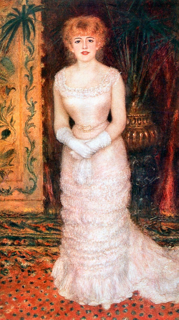 Portrett av skuespillerinnen Jeanne Samary, 1878 av Pierre Auguste Renoir