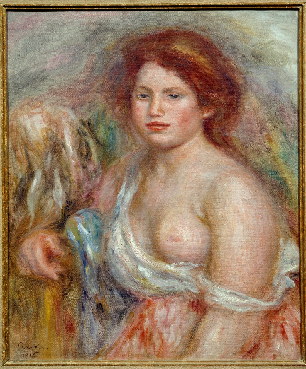 Portrett av modellen i byste Maleri av Pierre Auguste Renoir av Pierre Auguste Renoir
