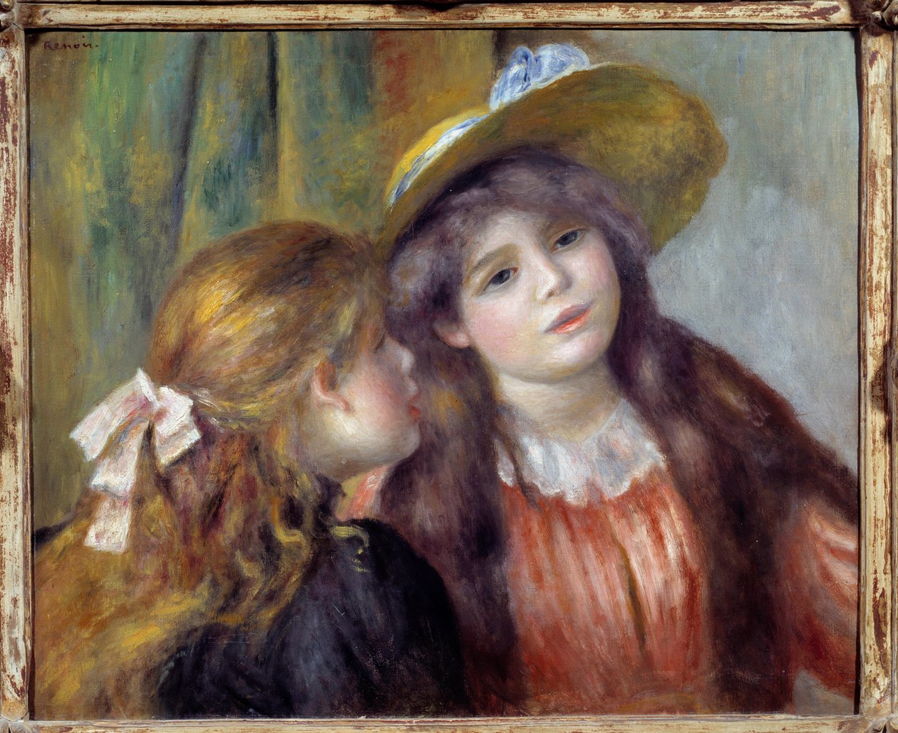 Portrett av to jenter. Maleri av Pierre Auguste Renoir (1841-1919) av Pierre Auguste Renoir