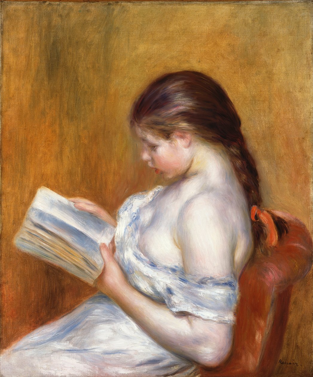 Lesning; La Lecture, 1888 av Pierre Auguste Renoir