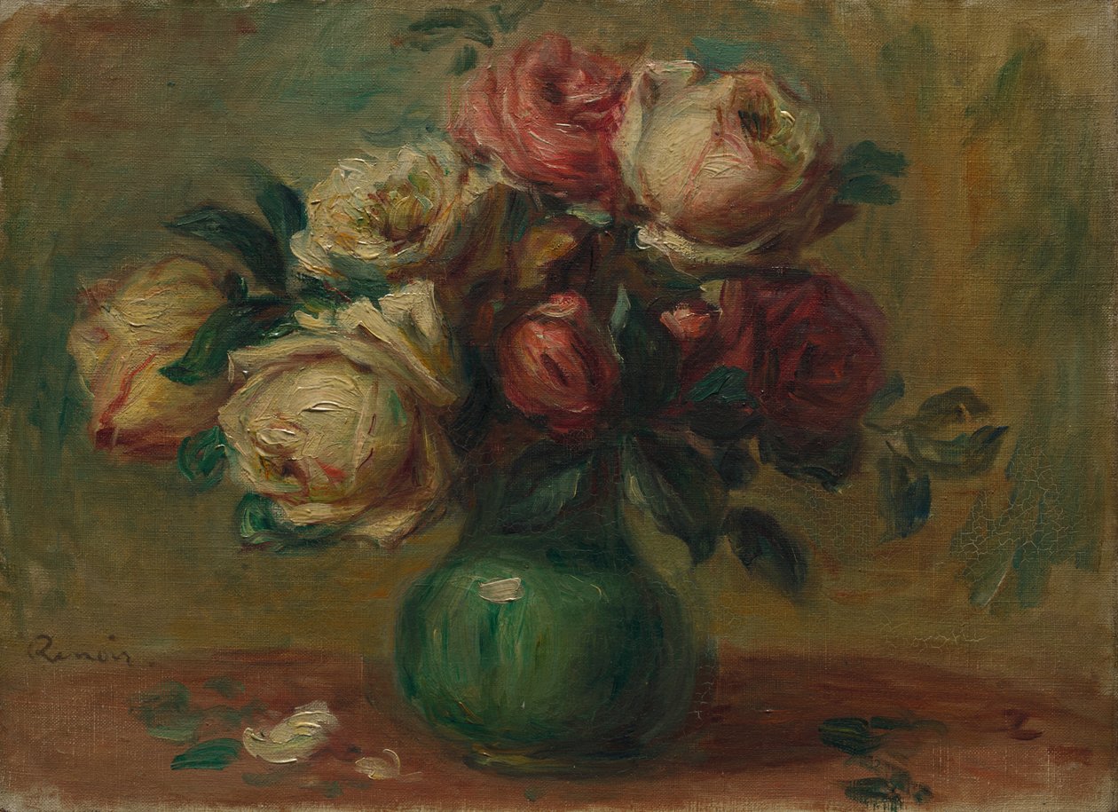 Roser i en vase, ca. 1890 av Pierre Auguste Renoir