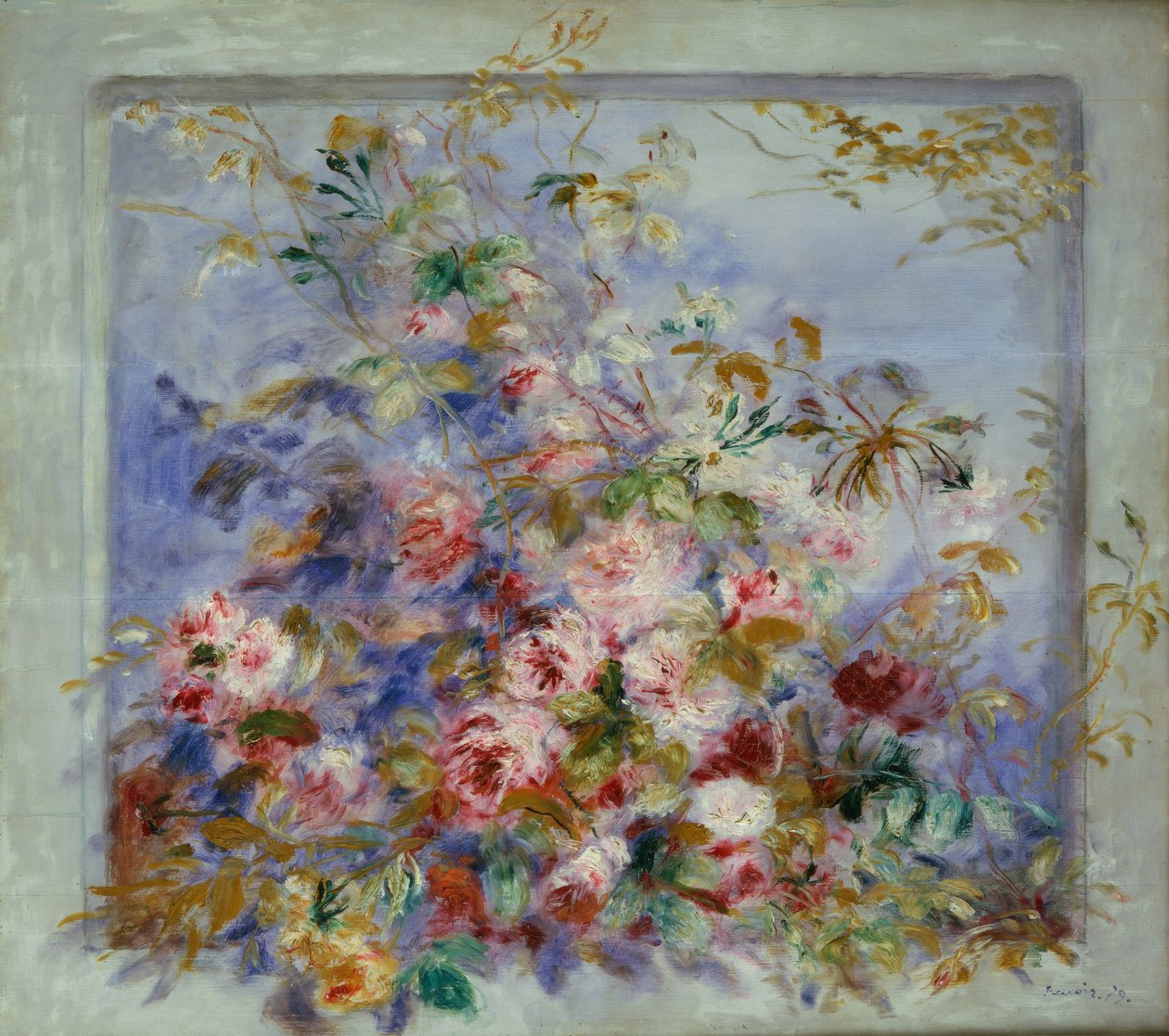 Roser i et vindu, 1879 av Pierre Auguste Renoir