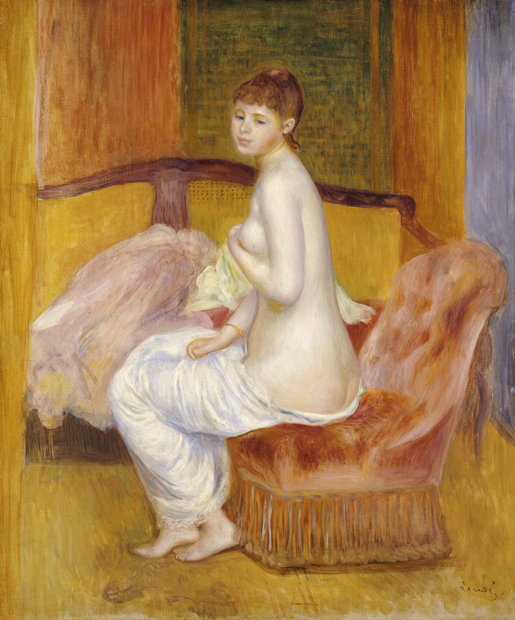 Sittende naken, hvilende, 1885 av Pierre Auguste Renoir