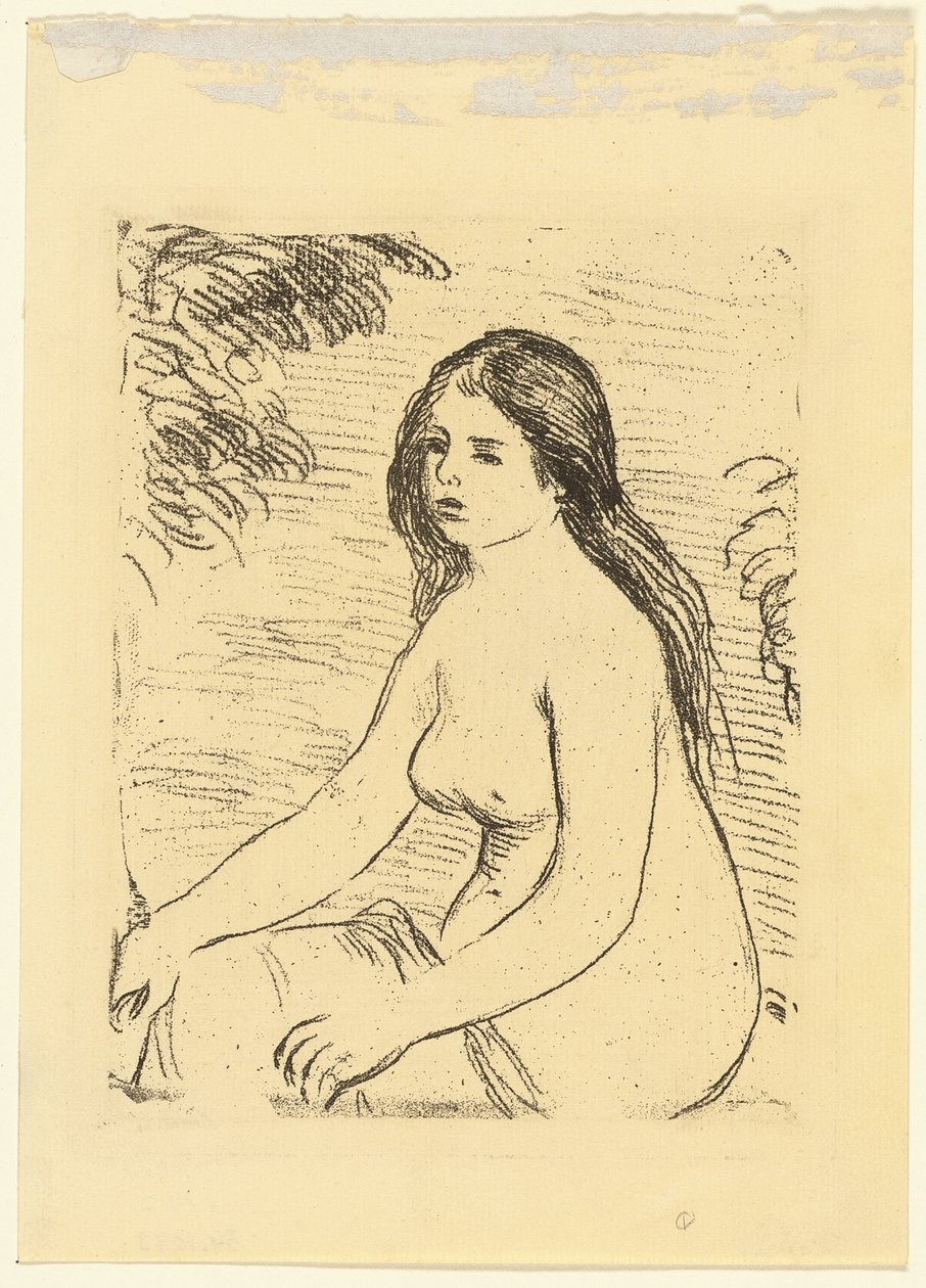 Sittende naken kvinne av Pierre Auguste Renoir