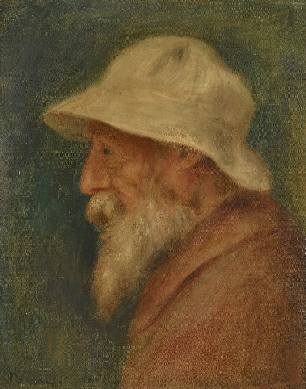 Selvportrett med hvit hatt, 1910 av Pierre Auguste Renoir