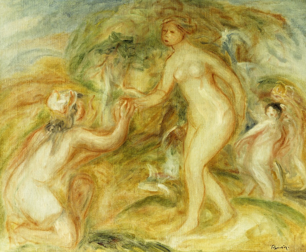 Skisse av dommen i Paris; Skisse av dommen i Paris, 1913 av Pierre Auguste Renoir