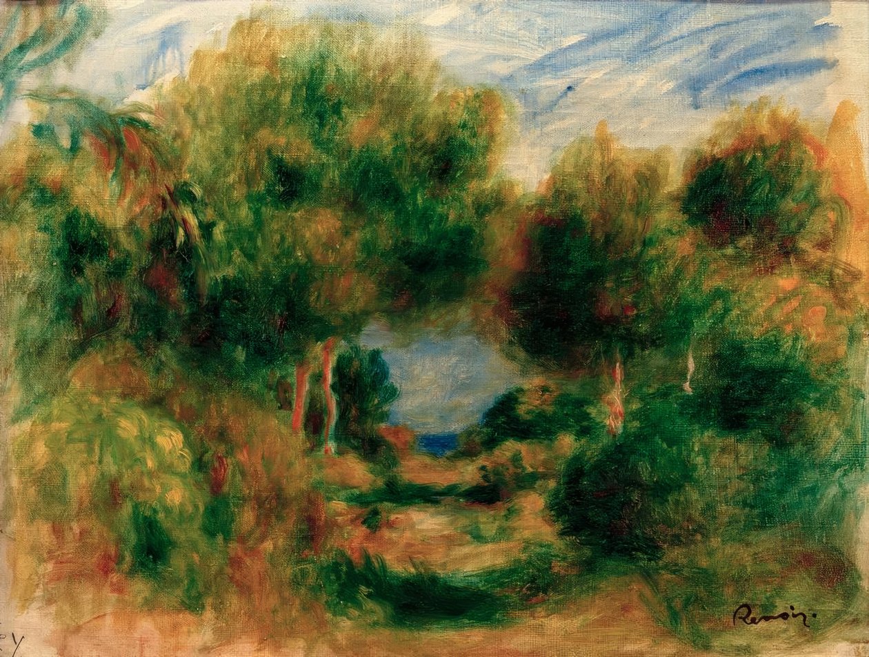 Ut av skogen, havet på bunnen av Pierre Auguste Renoir
