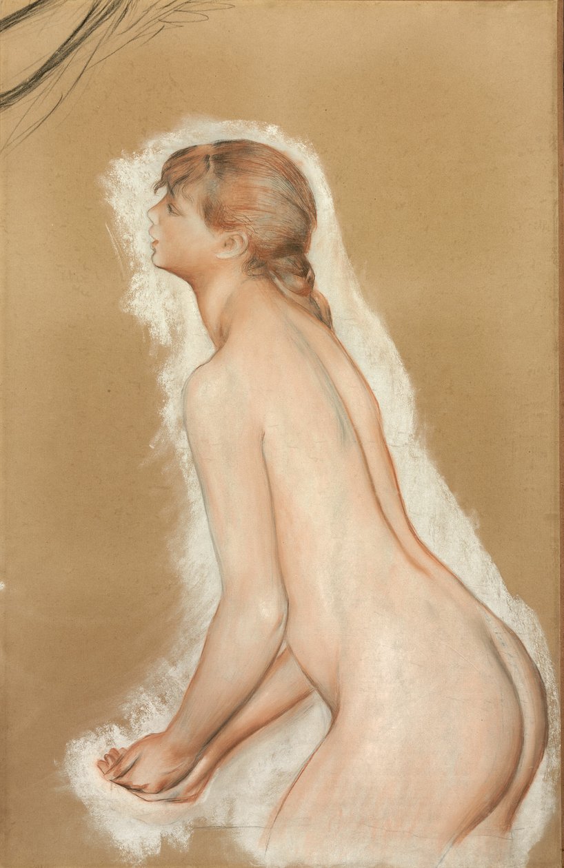 Skvettende figur (Studie for "The Large Baders") av Pierre Auguste Renoir