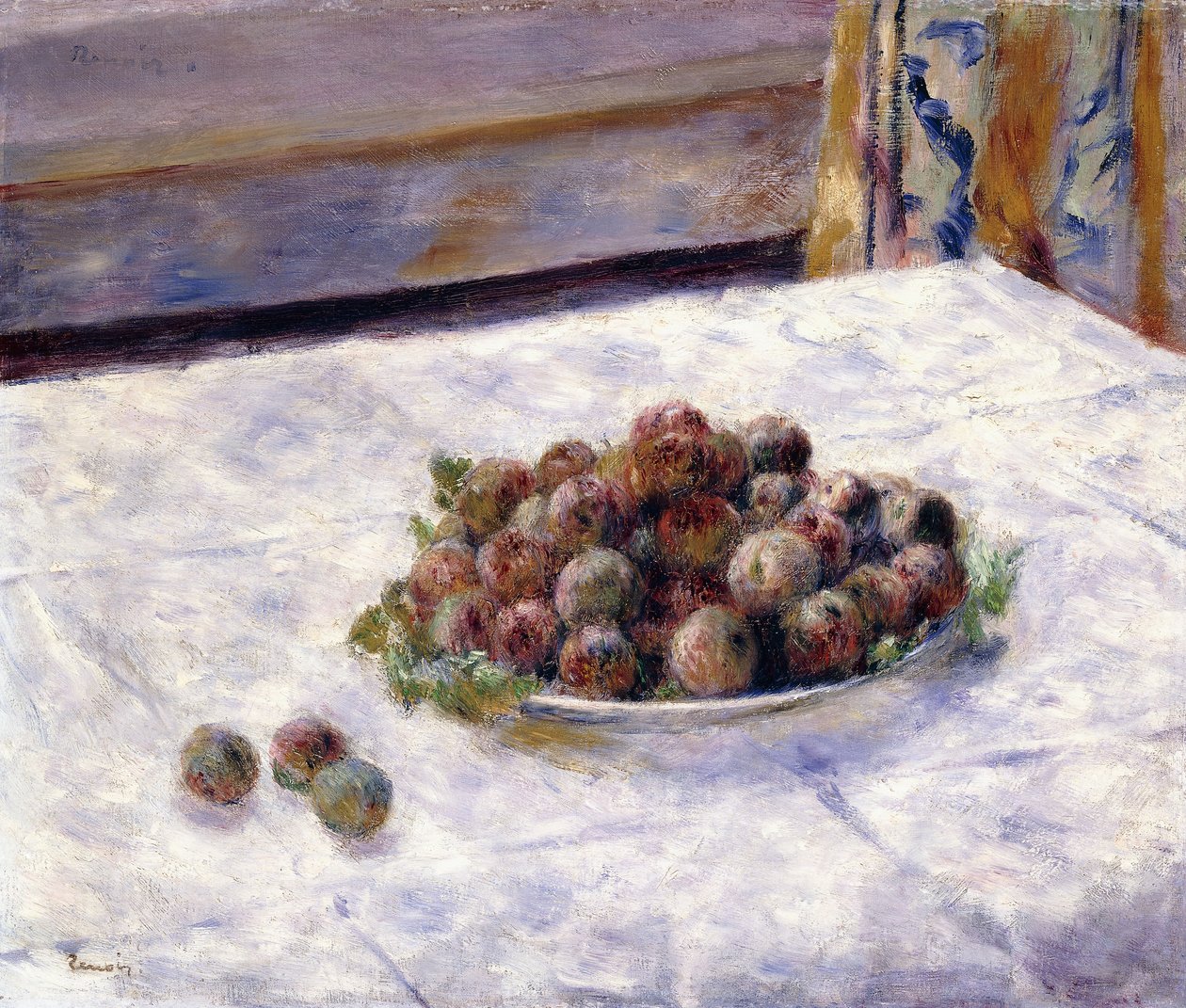 Stilleben, svisker på en tallerken, ca. 1884 av Pierre Auguste Renoir