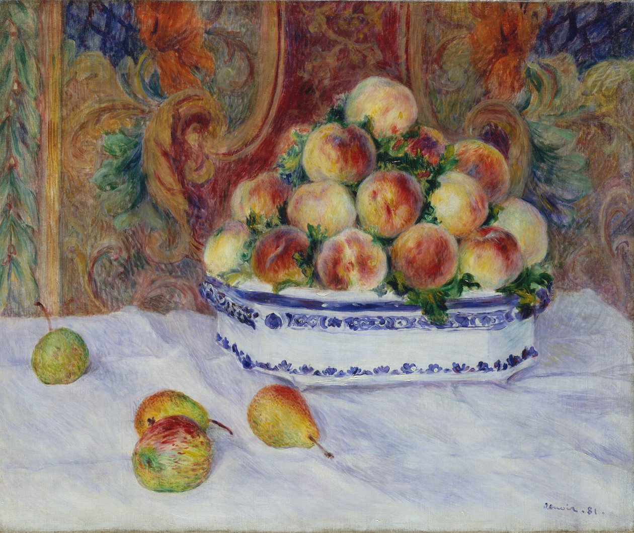 Stilleben med fersken, 1881 av Pierre Auguste Renoir