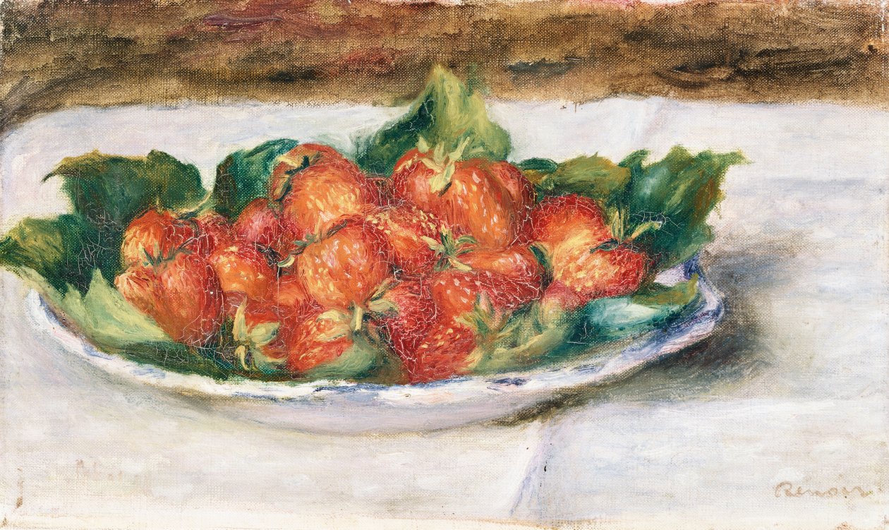 Stilleben med jordbær; Natur Morte avec Fraises, ca. 1880 av Pierre Auguste Renoir