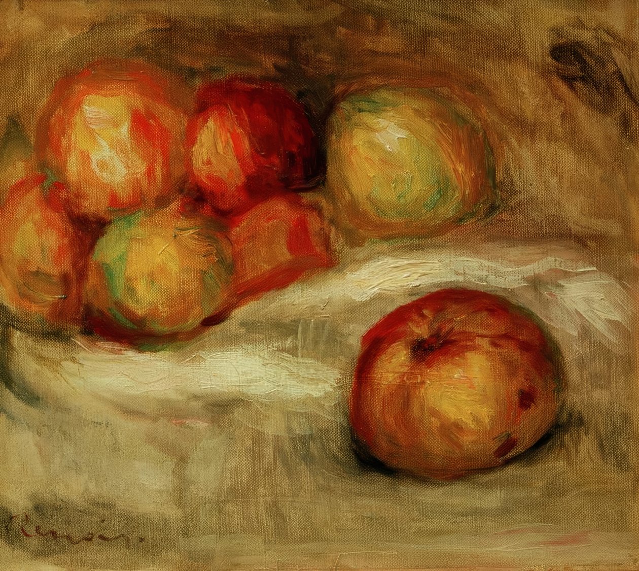 Stilleben med epler av Pierre Auguste Renoir