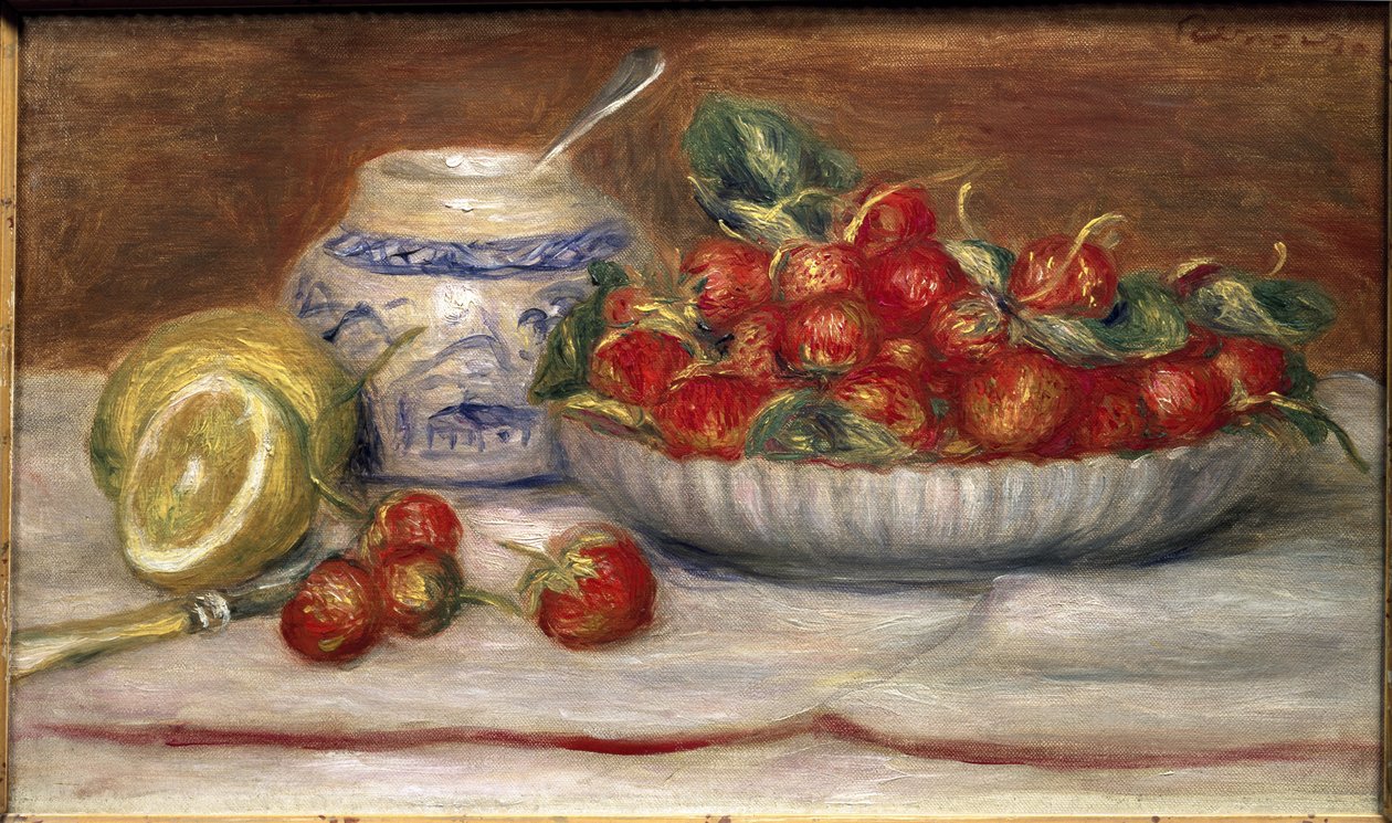 Jordbær (olje på lerret av Pierre Auguste Renoir
