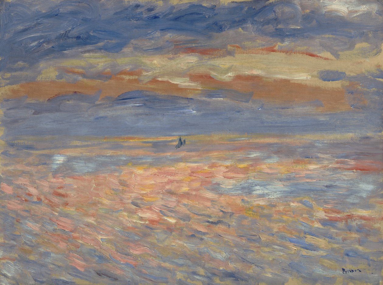 Solnedgang, 1879 eller 1881 av Pierre Auguste Renoir