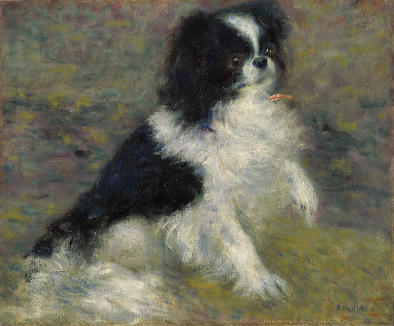 Tama, den japanske hunden, ca. 1876 av Pierre Auguste Renoir