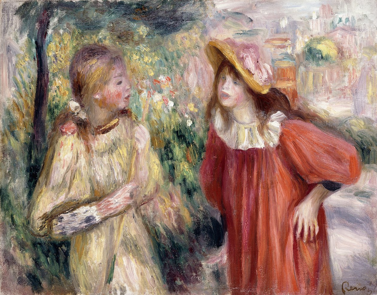 Samtalen, 1895 av Pierre Auguste Renoir