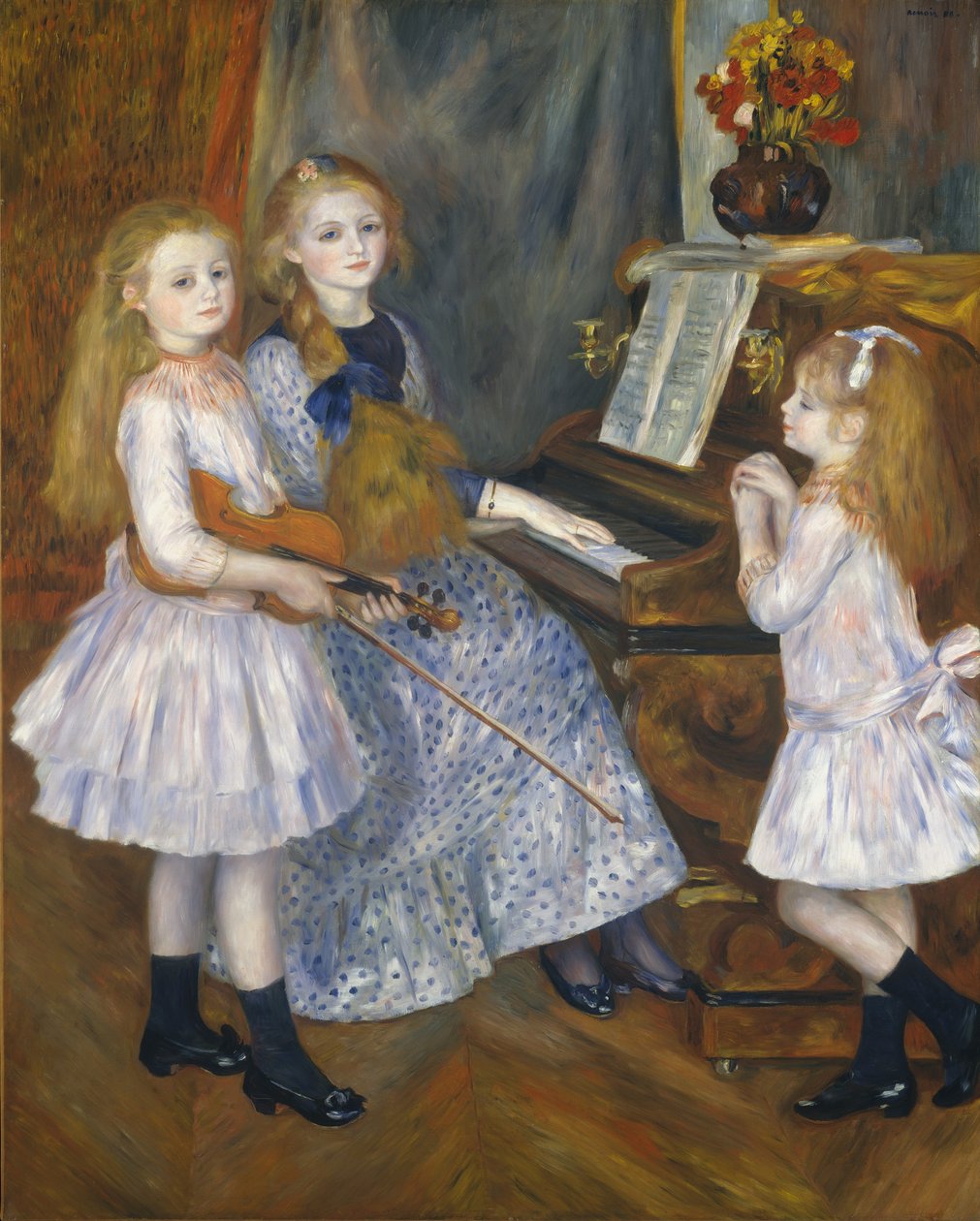 Døtrene til Catulle Mendès, Huguette 1871-1964, Claudine 1876-1937..., 1888. av Pierre Auguste Renoir
