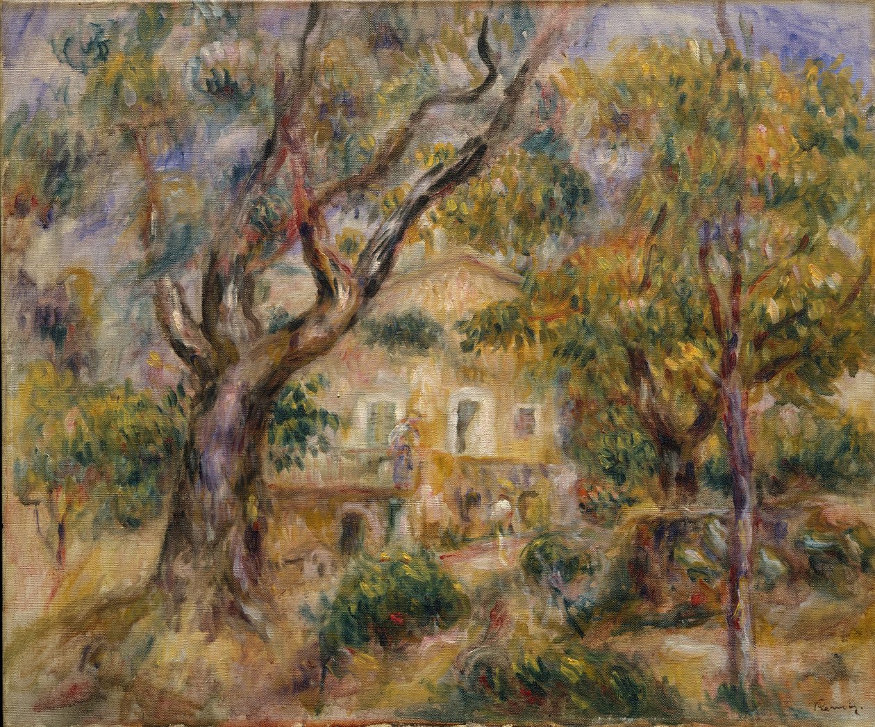 Gården på Les Collettes, Cagnes, 1908-14 av Pierre Auguste Renoir